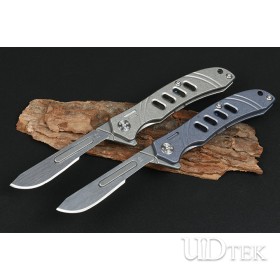 jj067 engraving folding knife with titanium handle (two colors)  UD2105522A 